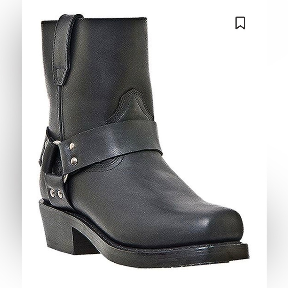 DINGO REV UP ZIPPER MOTORCYCLE BLACK BOOTS SQUARE SIZE 7